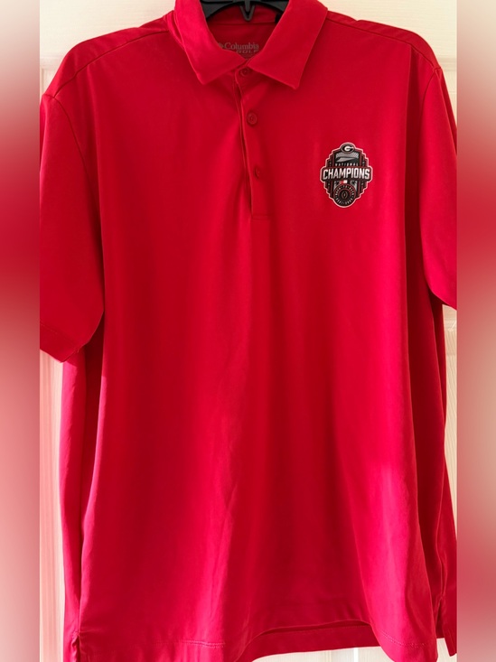 Columbia Other - Georgia Bulldogs Red Champions Polo Men’s L Columbia Short Sleeve Polo